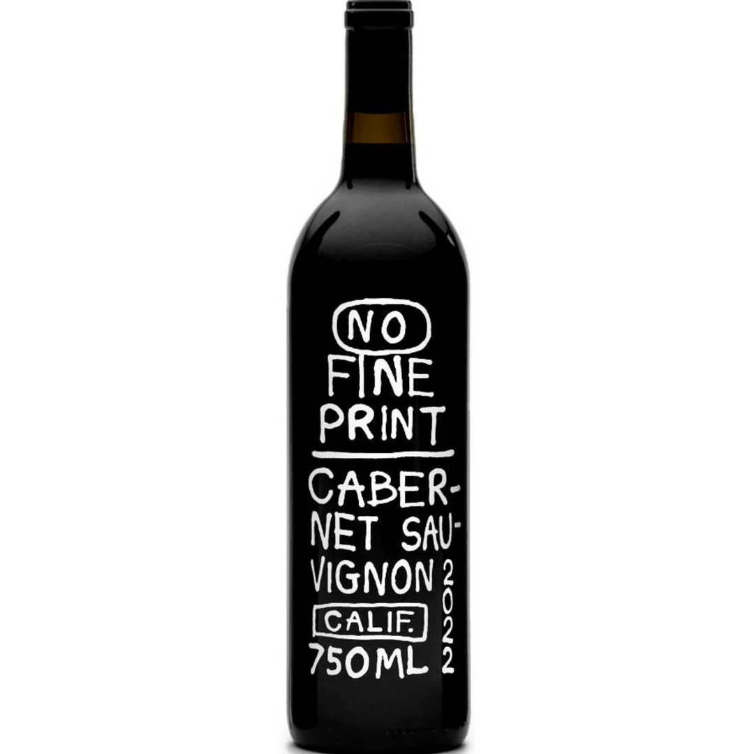 No Fine Print Wine Co. Cabernet, California, USA 2022 Case (6x750ml)