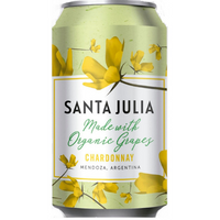 Santa Julia Organic Chardonnay, Mendoza, Argentina NV (24*250ml Cans) 6000ml
